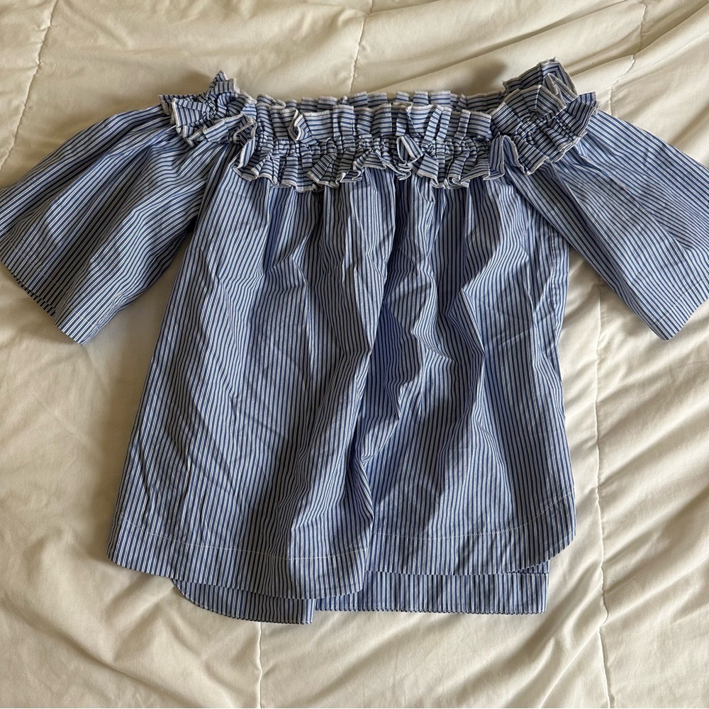 Striped off the shoulder top